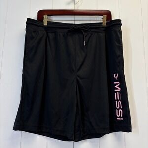 Messi Mens Athletic Graphic Print Training Soccer Shorts Size XL Active Sports